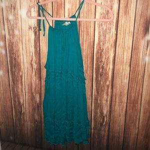 Turquoise ruffle tank